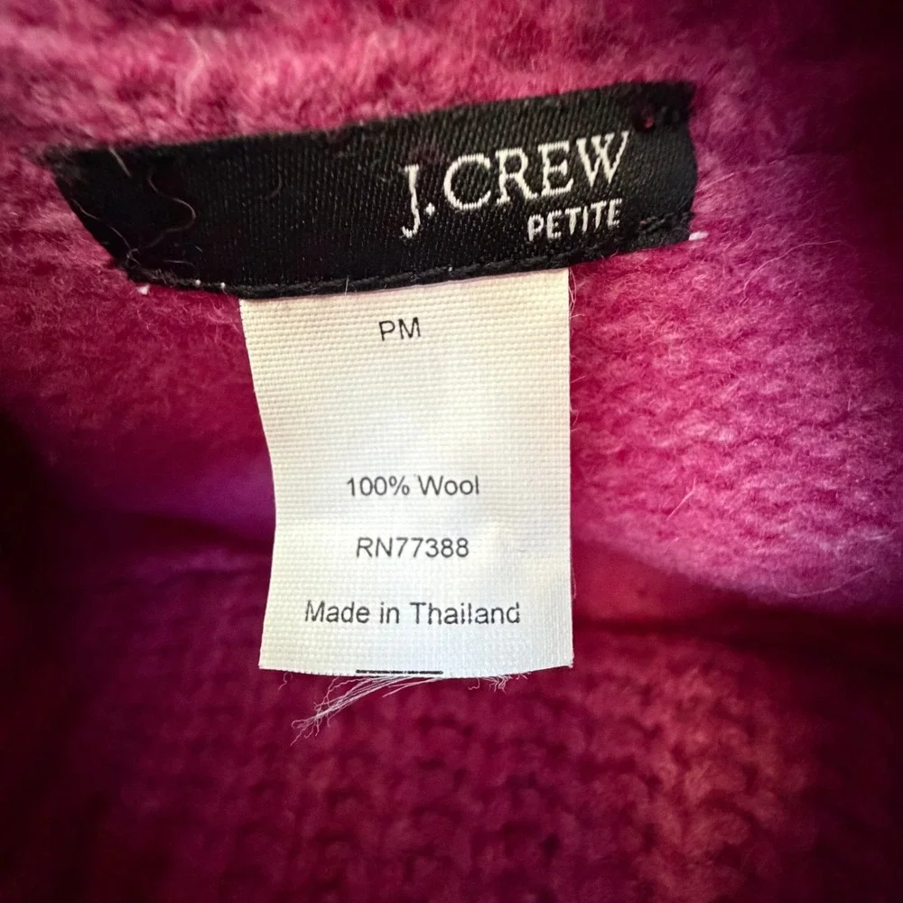 J. Crew‎ Pink Wool Cowl Neck Sweater Size Petite Medium